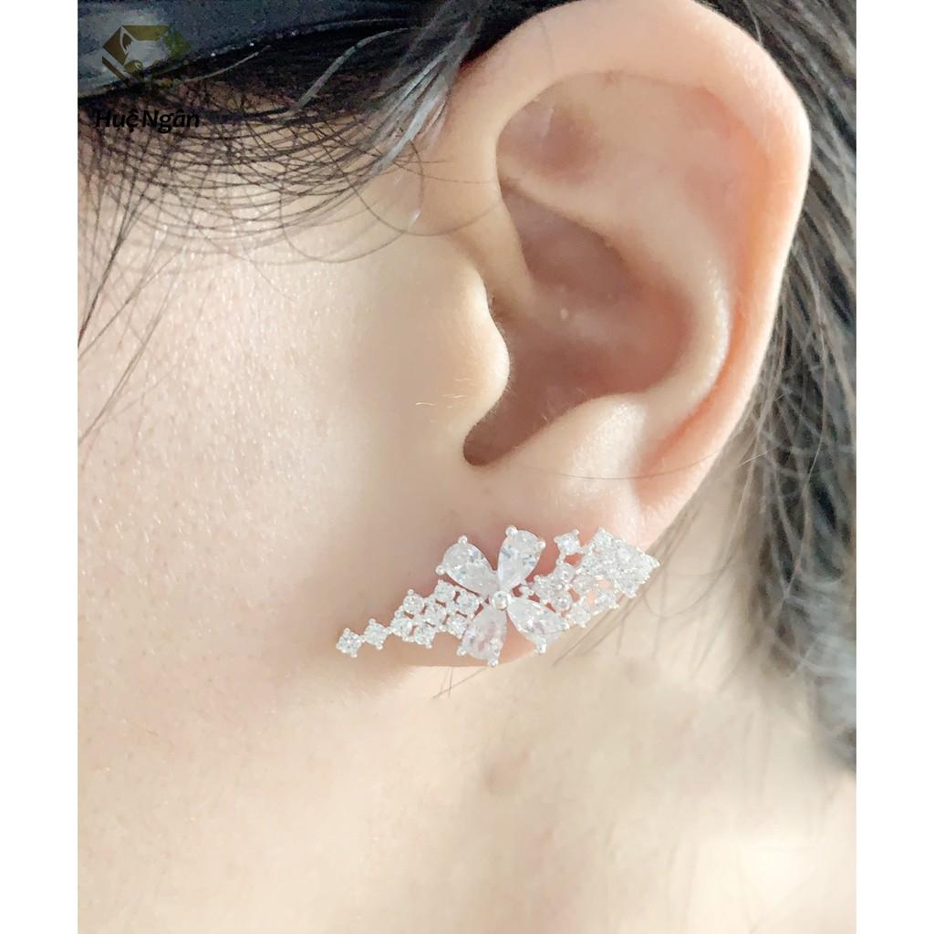 Bông tai bạc Ý 925 Huệ Ngân - Bông Cài Hoa Đẹp YCXR118