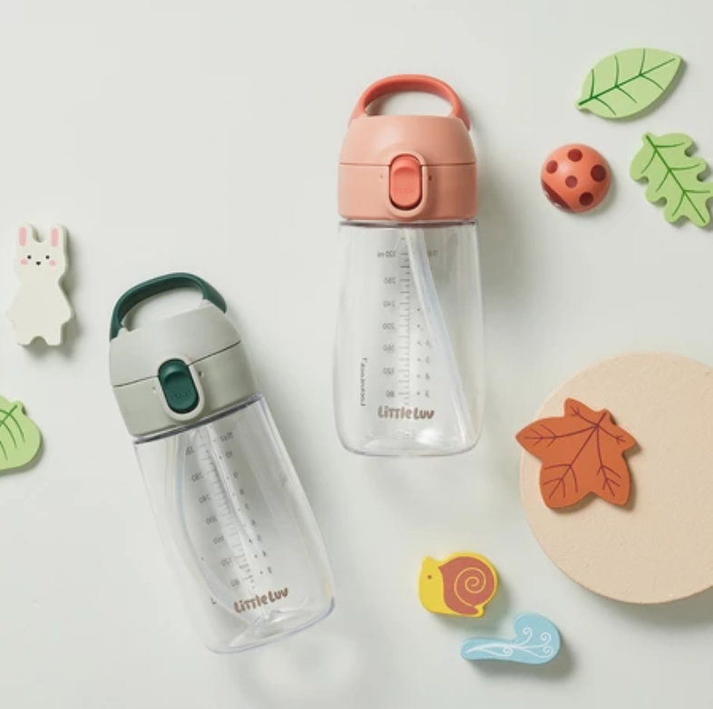 Bình nước nhựa LocknLock Little Luv Switch cap tritan straw cup HAP918 có ống hút dung tích 410ml - 2 Màu