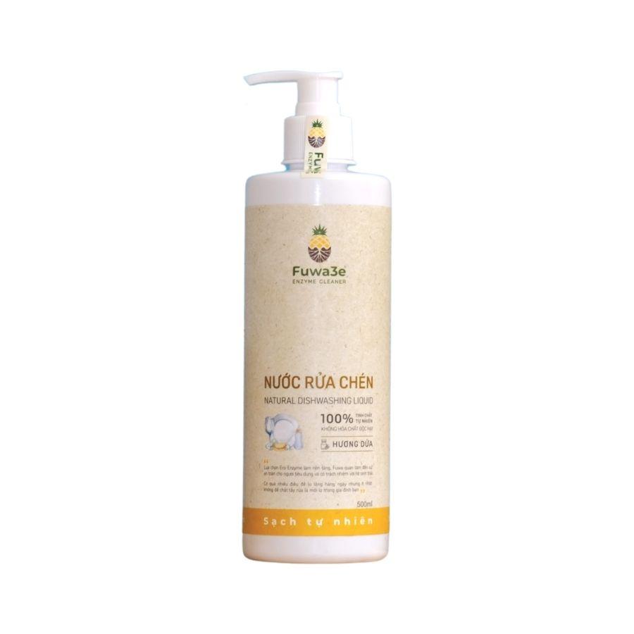 Nước rửa chén thiên nhiên Fuwa3e organic Enzyme sinh học từ dứa và bồ hòn an toàn cho bé bảo vệ da tay 500ml