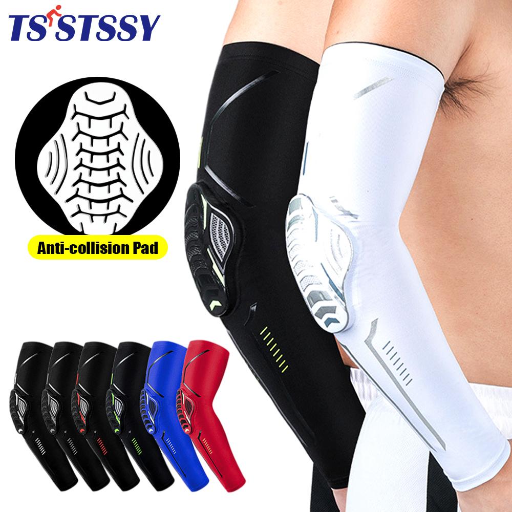 1 Đôi Thể Thao Crashproof Miếng Lót Khuỷu Tay Cánh Tay Tay Nẹp Dành Cho Thanh Niên Người Lớn Đi Xe Đạp Chạy Bóng Rổ Bóng Đá Golf Bảo Vệ Gear Color: Black Red-2Pcs Size: M
