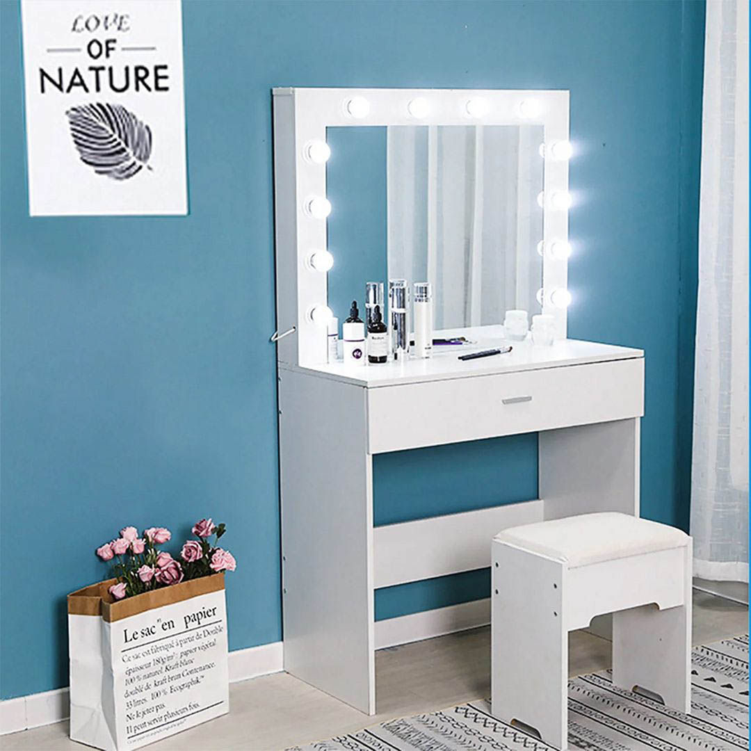 Bàn trang điểm có gương đèn LED SMLIFE Meera