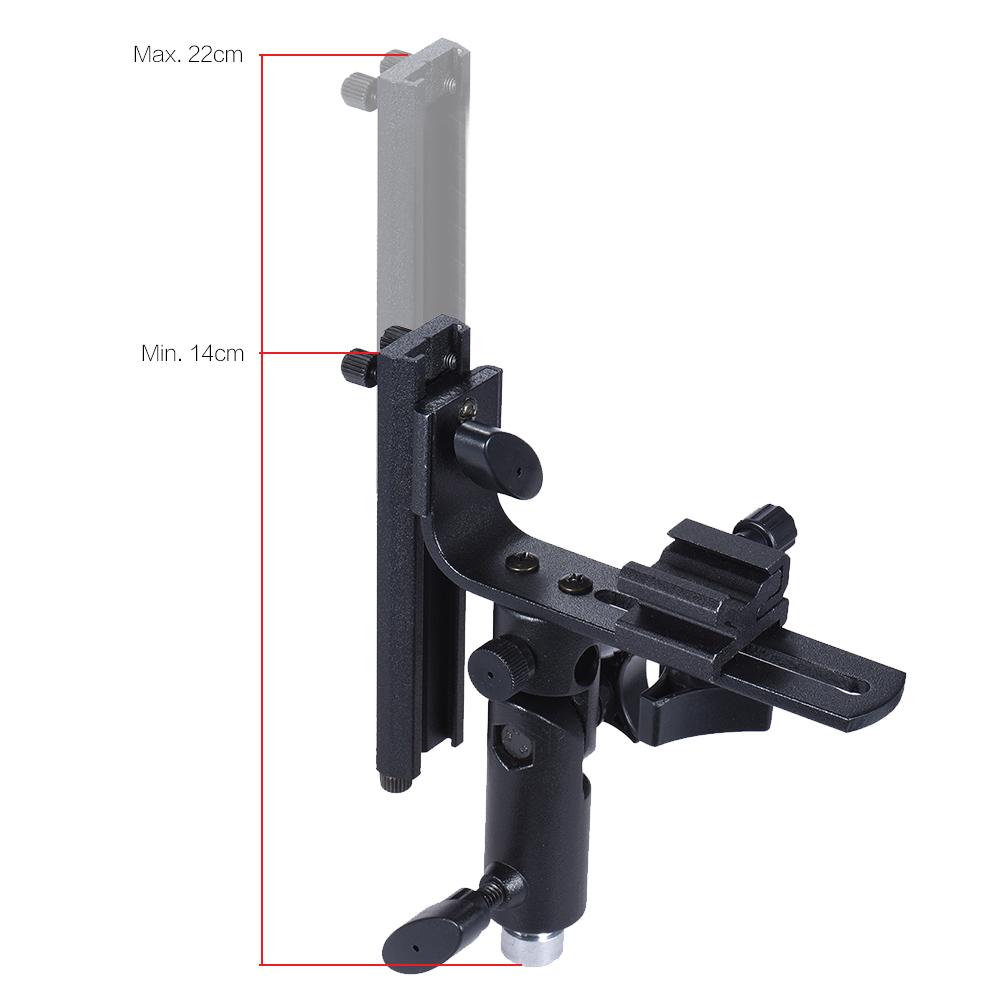 L-Bracket Speedlight Speedlite Flash Mount with Bowens Mount Adapter Cold Shoe for Softbox Reflector Beauty Dish