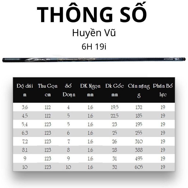 Cần câu tay Huyền Vũ bản 6H, chất liệu cacbon xoắn X công nghệ XSPIRAL CT06 - Sanami Fishing