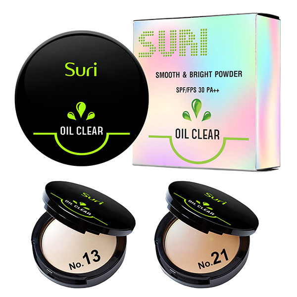 Phấn Trang Điểm Suri Oil Clear Smooth &amp; Bright Powder Hàn Quốc 12g # No.13 Da sáng  tặng kèm móc khóa