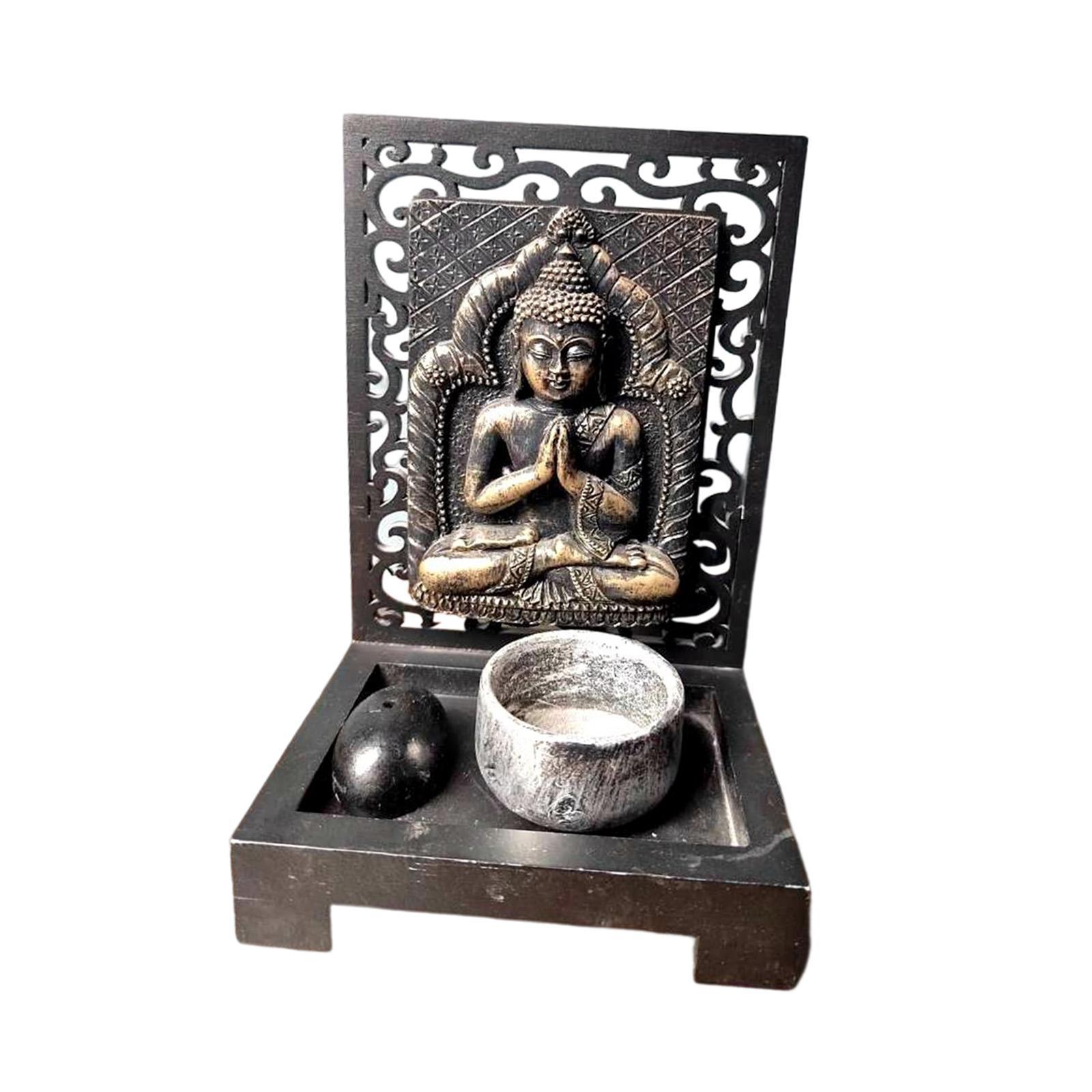 Tealight Candle Holder Buddha Tea Light Holders Desk Candle Stand for Cabinet Decor