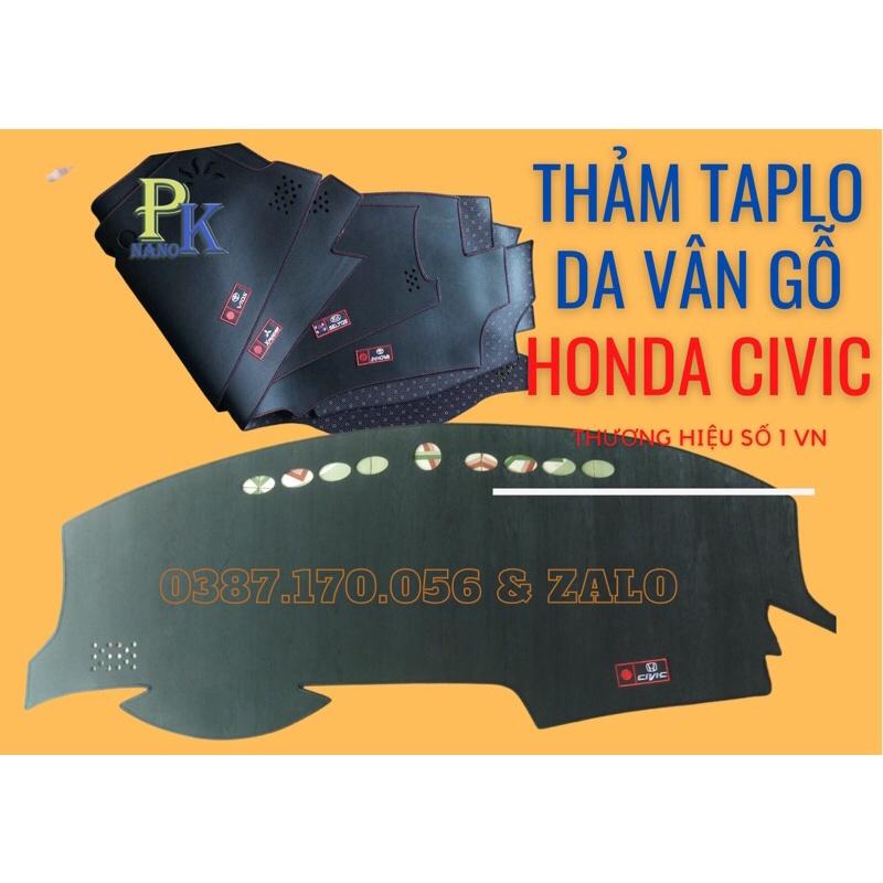 THẢM TAPLO DA XE HONDA CIVIC – ĐẾ CAO SU CHỐNG TRƯỢT – 3 LỚP- CHỐNG NÓNG TỐT - CHUẨN FORM