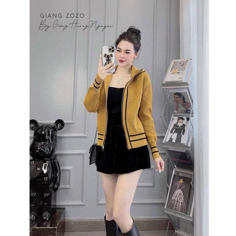 Áo khoác len ép mũ viền đen chuẩn TT hàng QC
