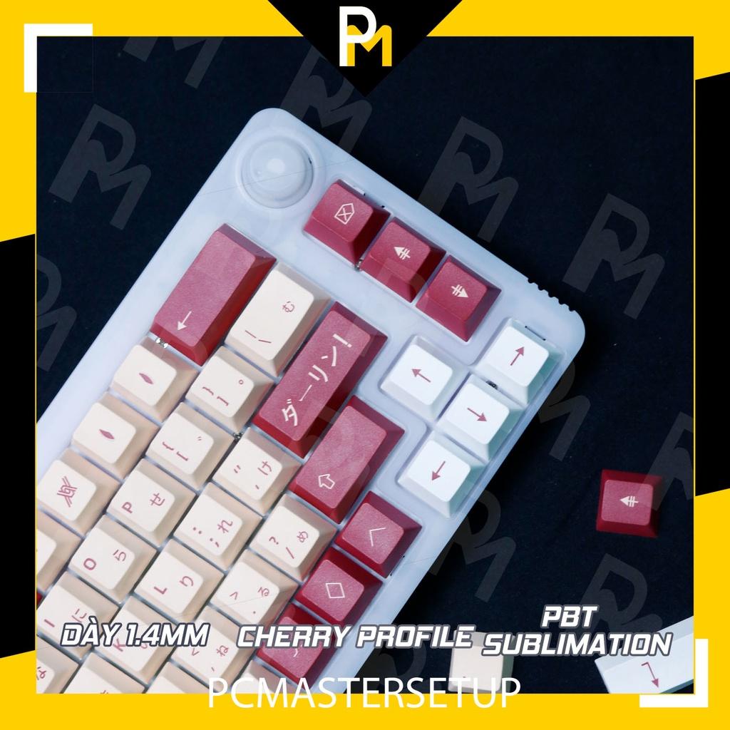 Keycap pbt Darling Song Ngữ Cherry profile in 5 mặt chuyển nhiệt cao cấp 129 phím