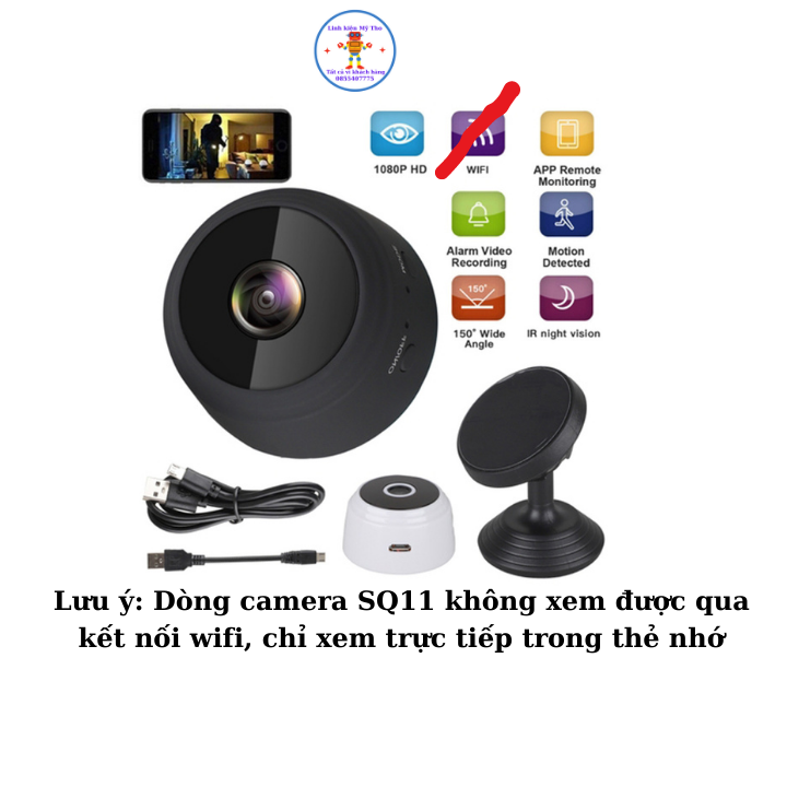 Camera Mini DV SQ11 Siêu Nhỏ 2 x 2 cm Với 4 Đèn Hồng Ngoại Quay Ban Đêm Cực Tốt Thẻ Nhớ 32GB Hàng Chính Hãng