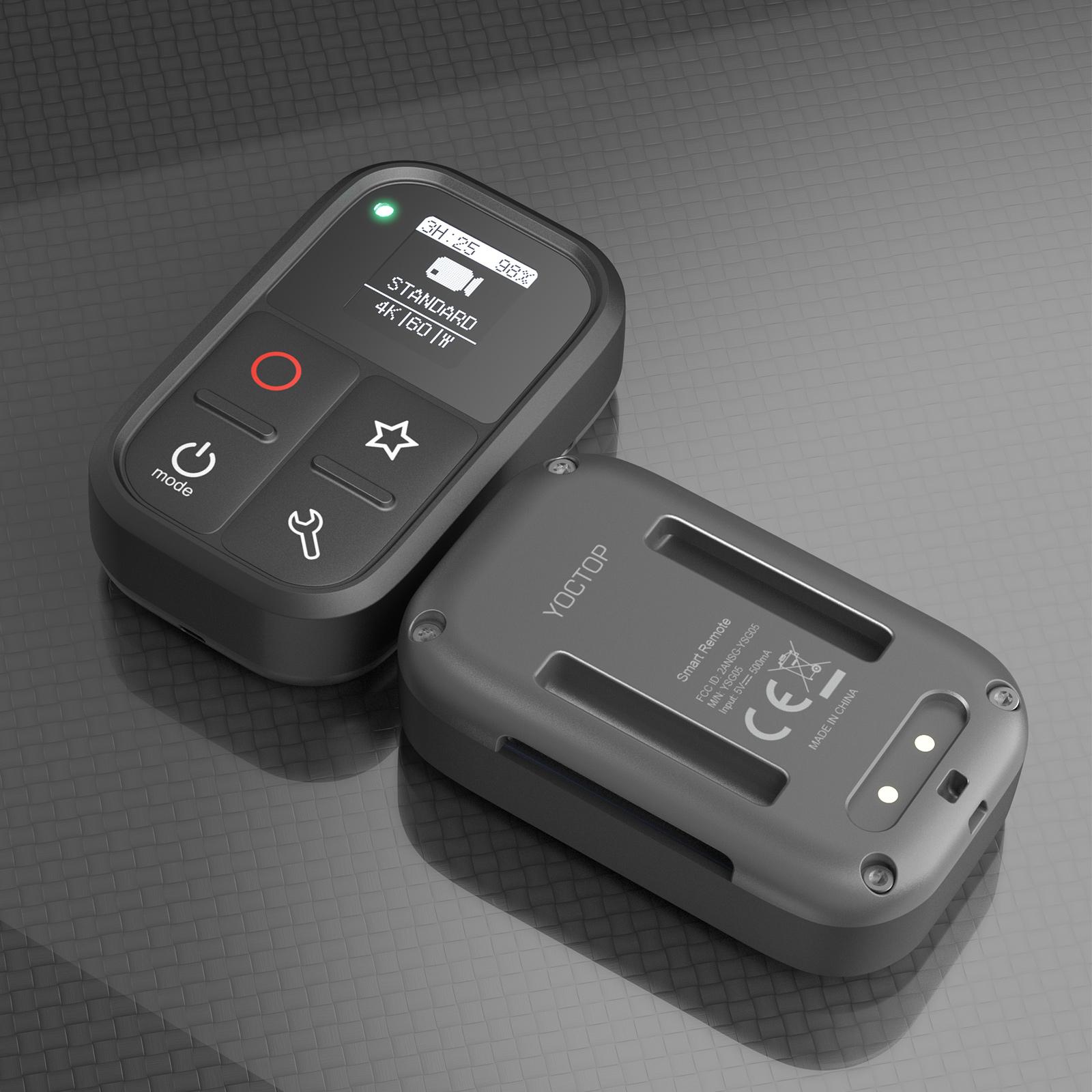 Wireless Smart Remote Control for GoPro Hero 10/9/8 Black/Max/7 Black/6 Black 80M Distance with Stick Mount Wrist Strap