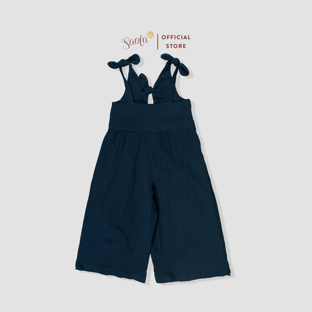 Bộ Áo Liền Quần Jumpsuit Phối Nơ Đáng Yêu Cho Bé Gái Chất Liệu Muslin - SIMMY OVERALL - JSM001 - SAOLA KIDS CLOTHING