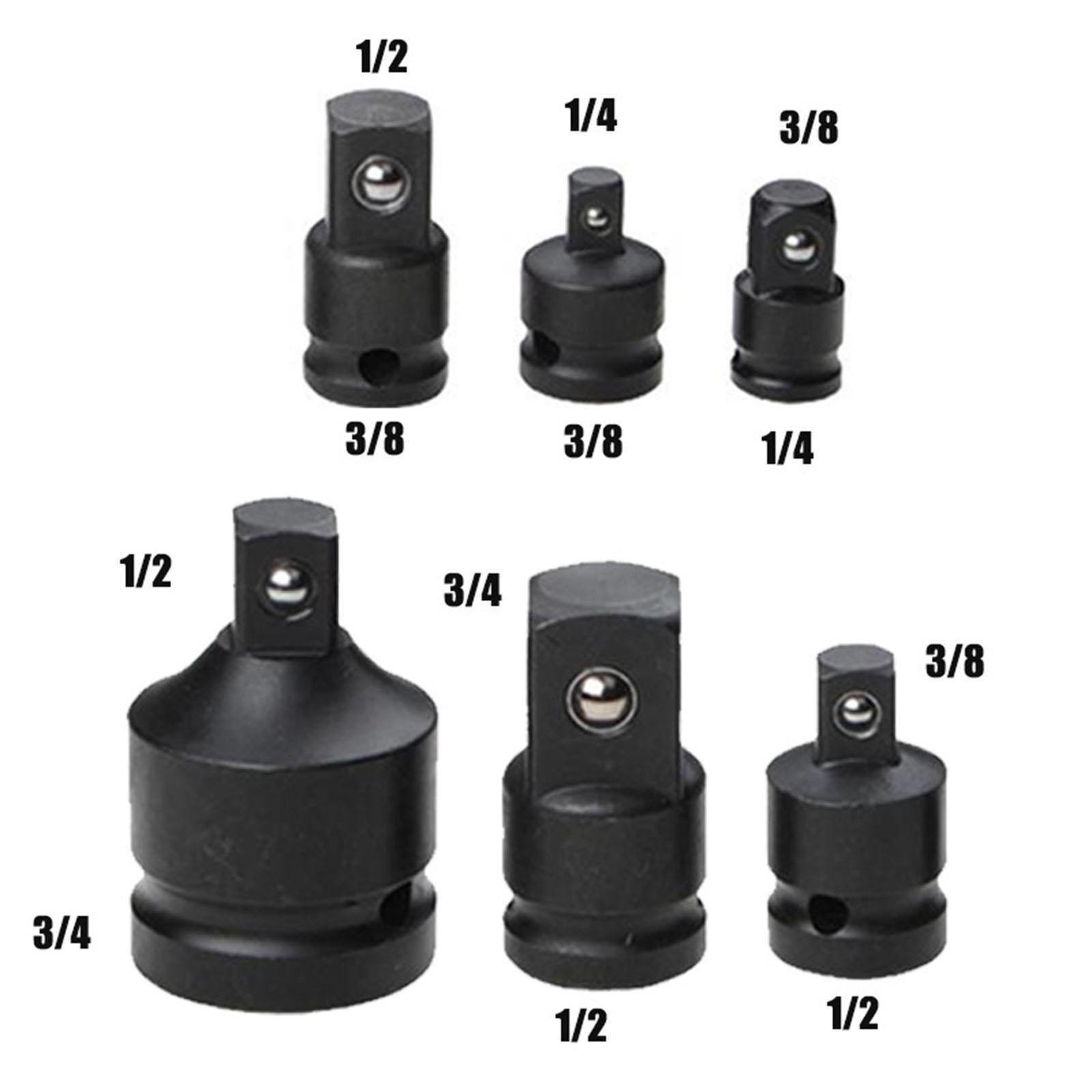 6 Pieces 1/2 1/4 3/8 3/4 Ratchet Socket Adapter Impact Universal Joint Set