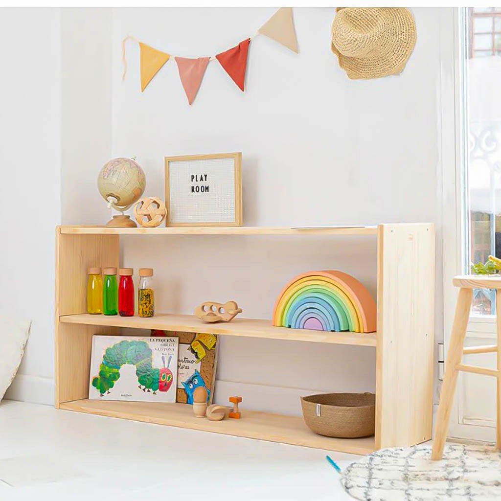 Kệ Để Đồ Chơi, Kệ Sách Đa Năng 2 Tầng Montessori Trang Trí Decor Phòng Cho Bé