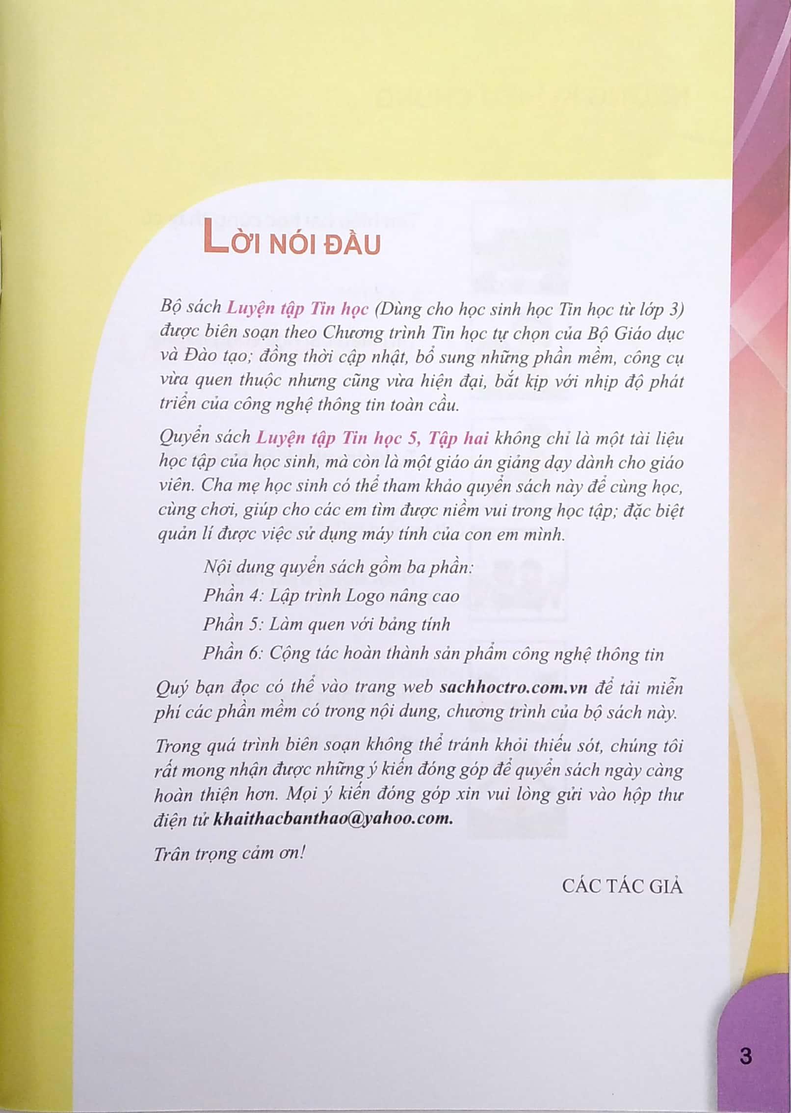 Luyện Tập Tin Học 5 - Tập 2 (2020) - Cho Tỉnh