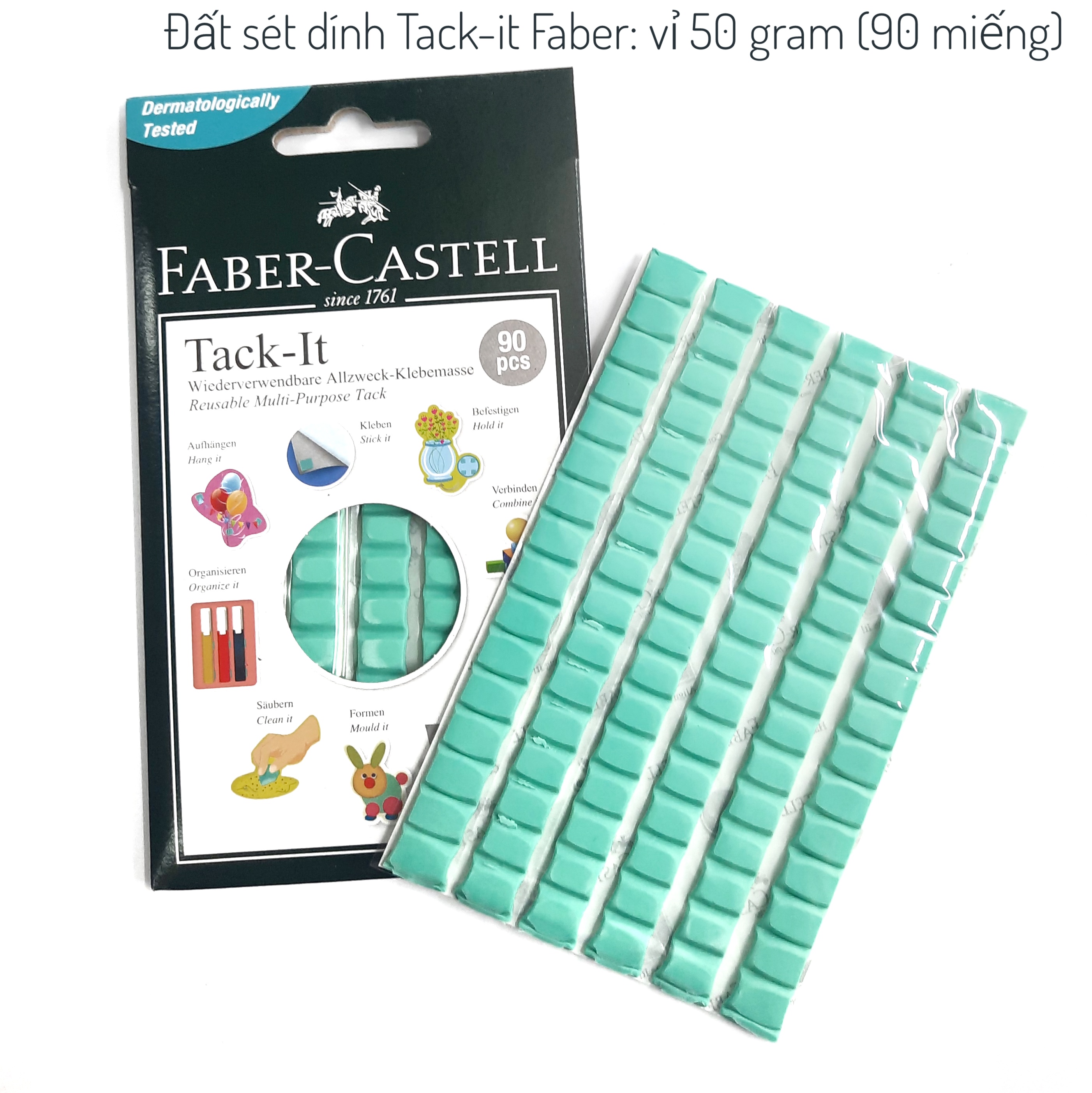 Đất sét dính Tack-it Faber-Castell vỉ 50gram  (90 miếng)