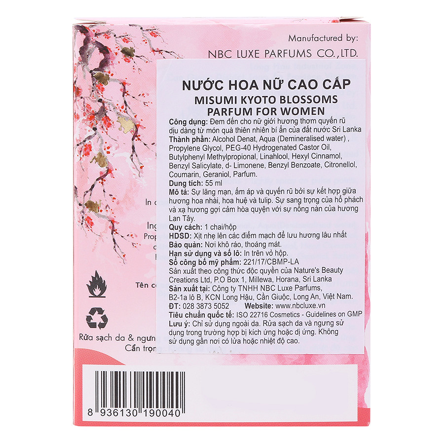 Nước hoa nữ Misumi Kyoto Blossoms 55ml (Cherry)