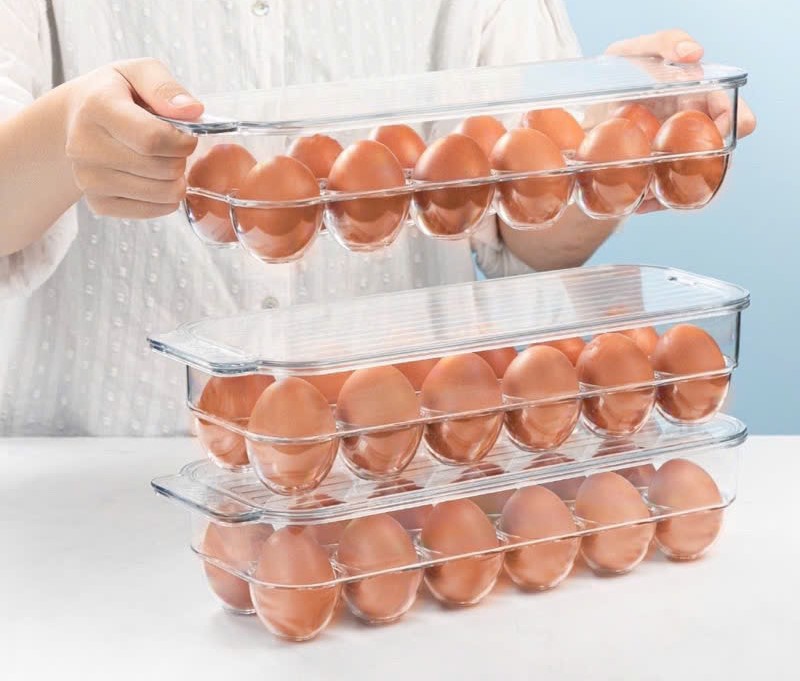 Khay Đựng 12 Trứng Kèm Nắp Đậy Inochi - Yoko Chất Liệu Nhựa PET Cao Cấp Bền Đẹp