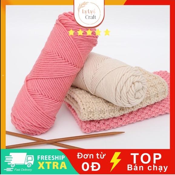 Len Milk Cotton Love Cuộn 100gr , Cuộn Len Valentine Sợi To Dụng Cụ Móc Len Cho Người Mới Bắt Đầu