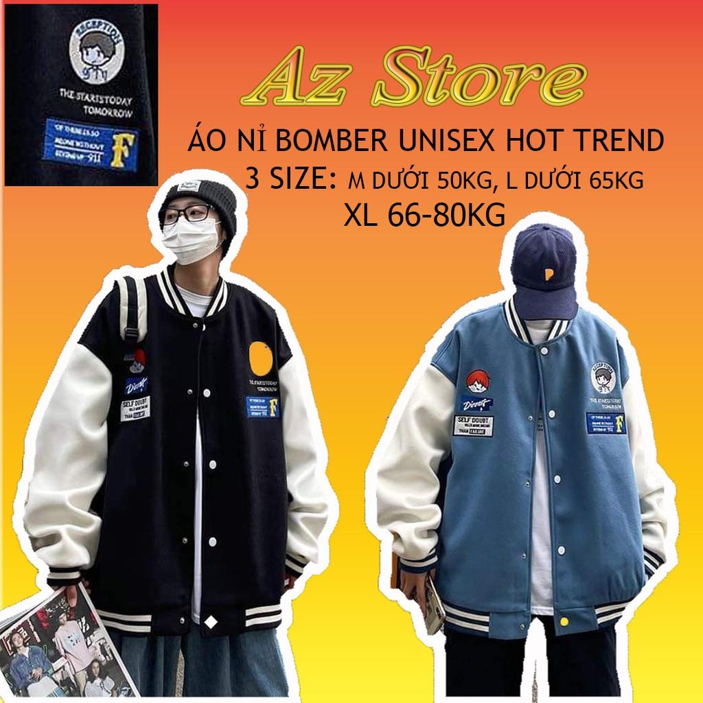 Hình ảnh () Áo Khoác Bomber Nam Nữ - Áo Khoác Unisex Gấu Vải Nỉ Bông dày Siêu Hot - AZ.STORE