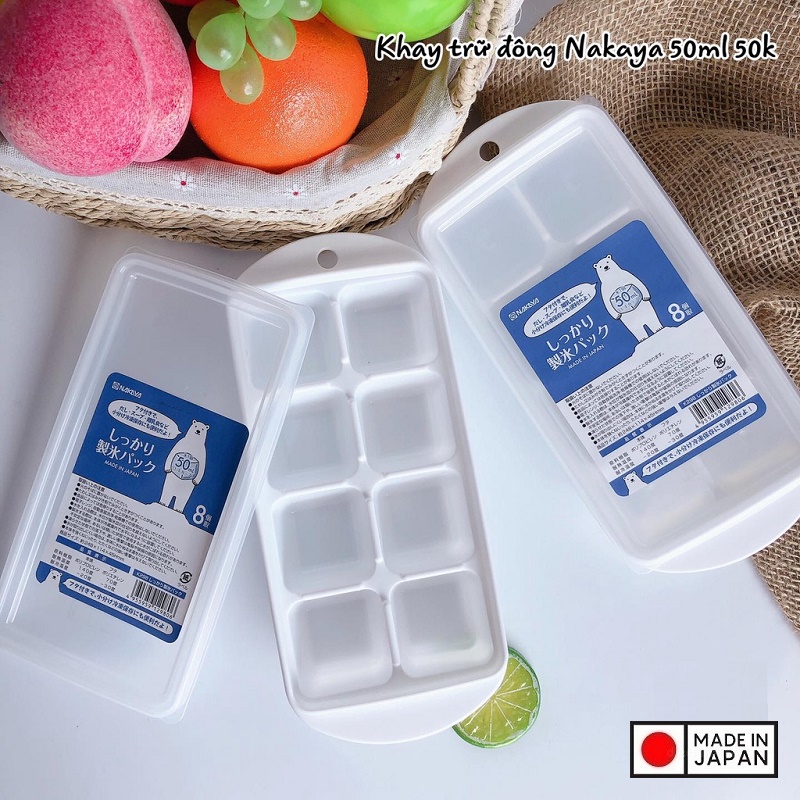 Khay làm đá viên kháng khuẩn, an toàn Nakaya Ice Tray - Hàng nội địa Nhật Bản |#nhập khẩu chính hãng| |#Made in Japan| |#K280|#K281|#K298|
