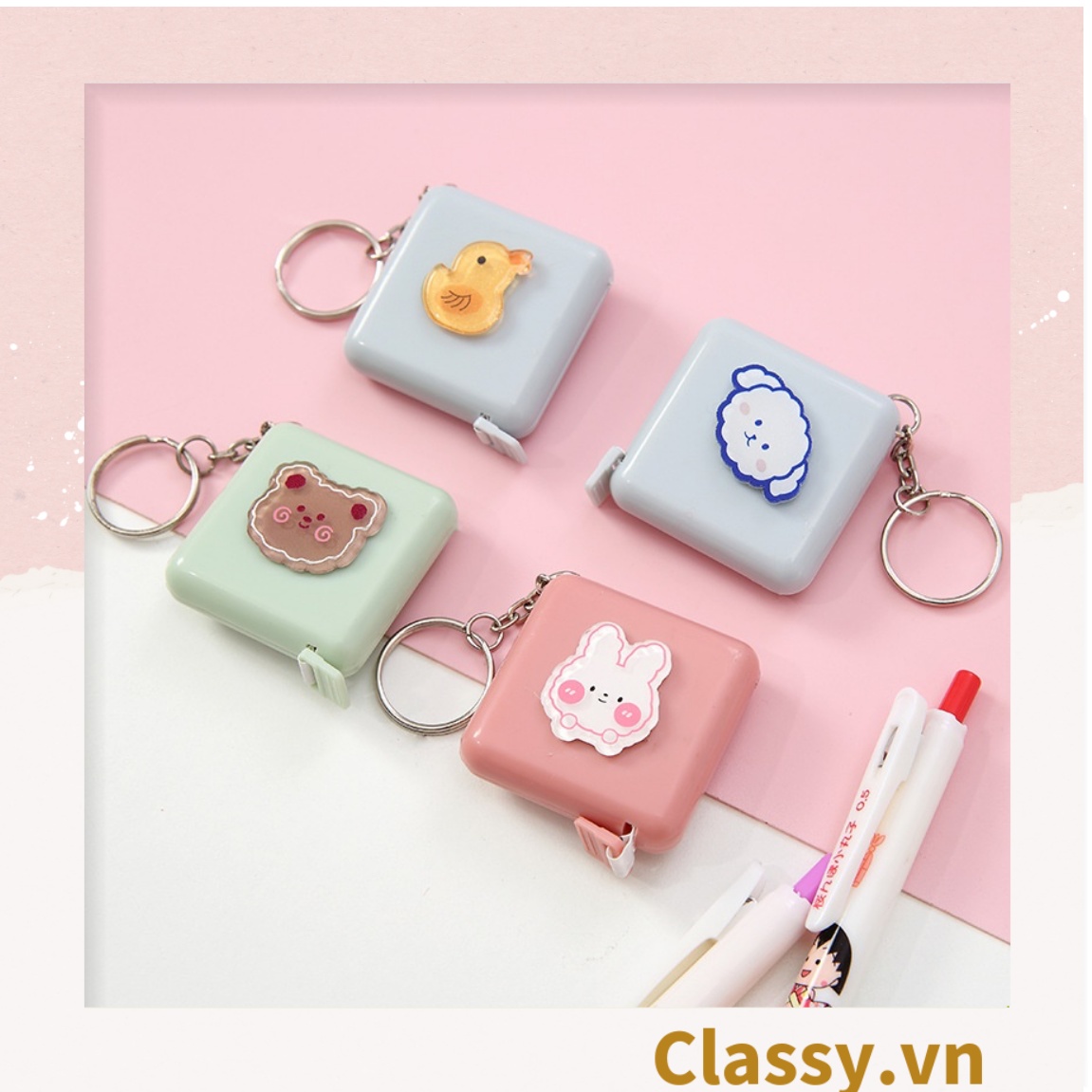 Classy Móc khóa, thước dây hộp nhựa siêu dễ thương PK1553