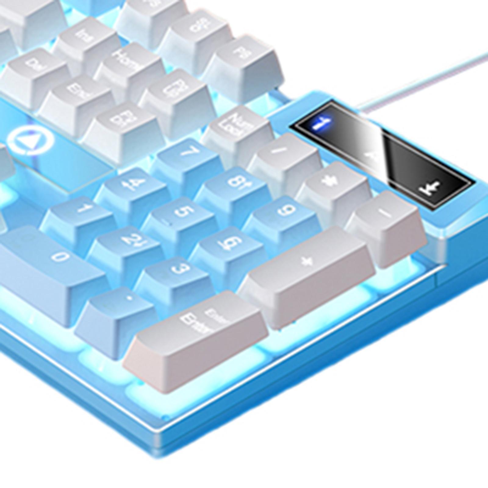 Mechanical Gaming Keyboard USB Multimedia Controls LED Lighting Effects for Computer Desktop
