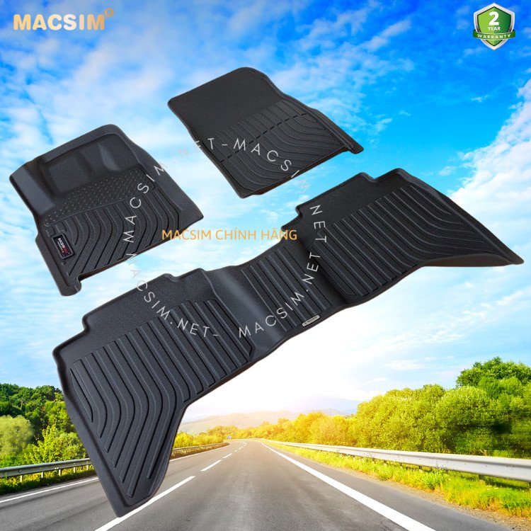 Thảm lót sàn xe ô tô Isuzu D-max 2015-2020 (sd) Nhãn hiệu Macsim chất liệu nhựa TPE cao cấp màu đen
