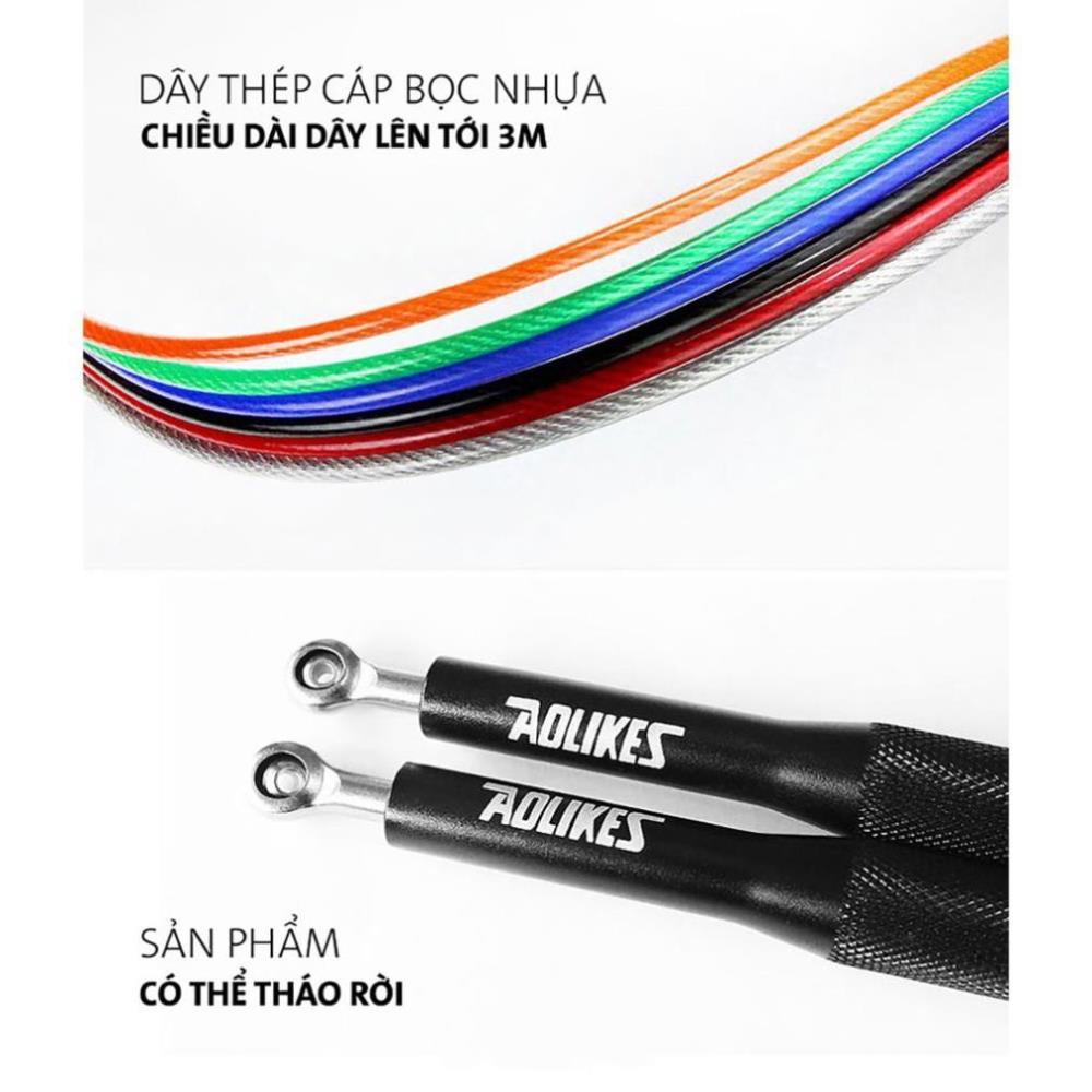 Dây Nhảy Thể Dục Tay Nắm Hợp Kim Nhôm Chính Hãng AOLIKES Cao Cấp