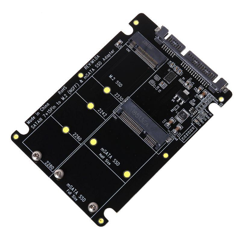 Thẻ Chuyển Đổi 2 Trong 1 Ngff M.2 B + M Key Mini Pci-E Or Msata Ssd Sang Sata Iii Cho Full Msata Ssd / 2230 / 2242 / 2260 / 22x80 M2