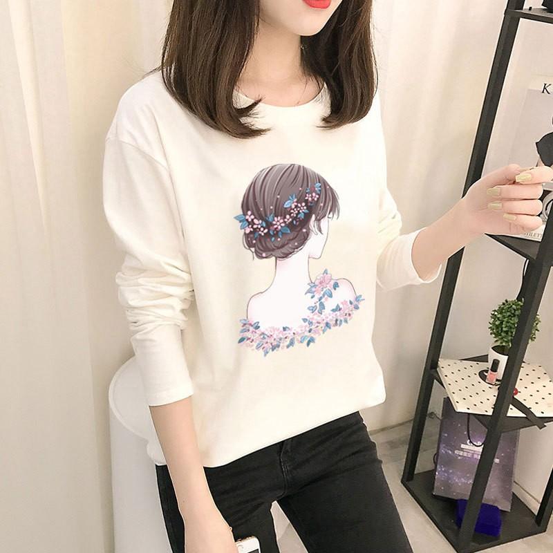Áo thun nữ dài tay cổ tròn