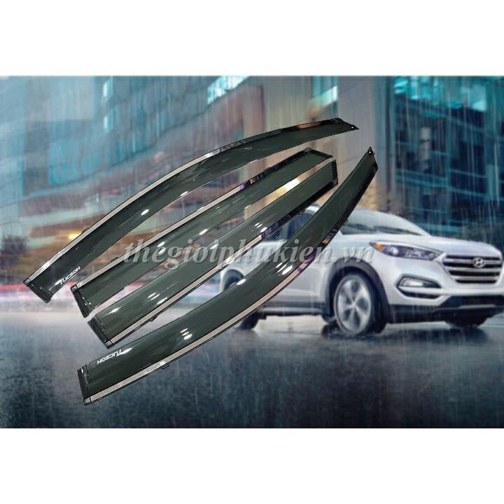 Bộ vè che mưa dành cho Hyundai Tucson 2016-2019 chỉ mạ Crom cao cấp