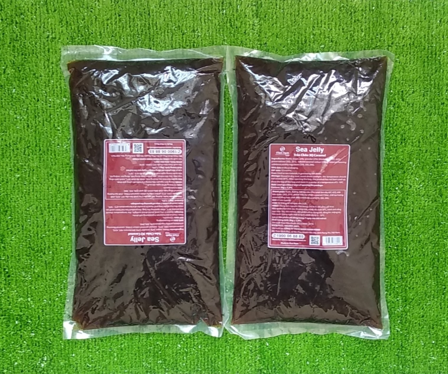 Combo 2 gói Trân Châu đen 3Q Sea Jelly 2 kg / Thạch 3Q Caramel Sea Jelly (ngon, dai giòn sần sật - dùng trực tiếp mà không cần nấu hay chế biến khác)