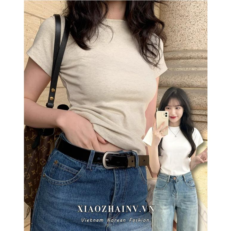 Áo Thun Cotton Cổ Tròn Ngắn Tay Thời Trang Mùa Hè 4 Màu Sắc Chọn Lựa