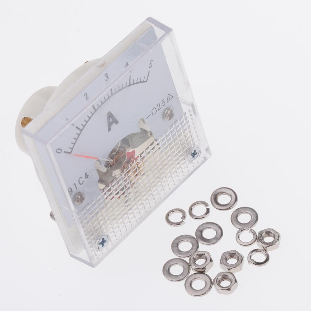 2xDC Ammeter Analog Panel Meter Amp Meter Current Gauge 2.5% 0-5A