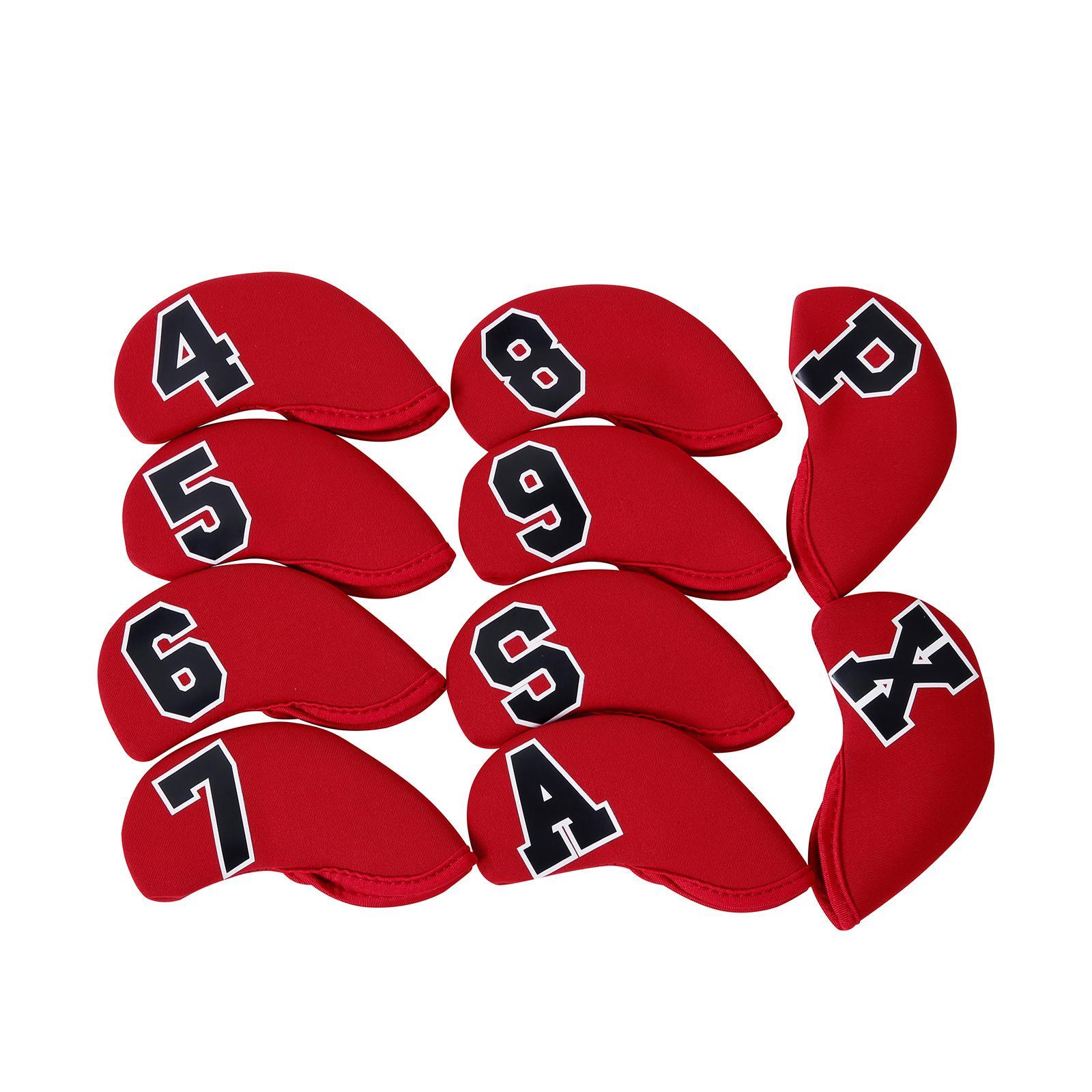10 Pieces Golf Iron Head Covers Golf Wedges Headcovers Neoprene Protection Golf Club Head Covers for Training Equipment Golfers
