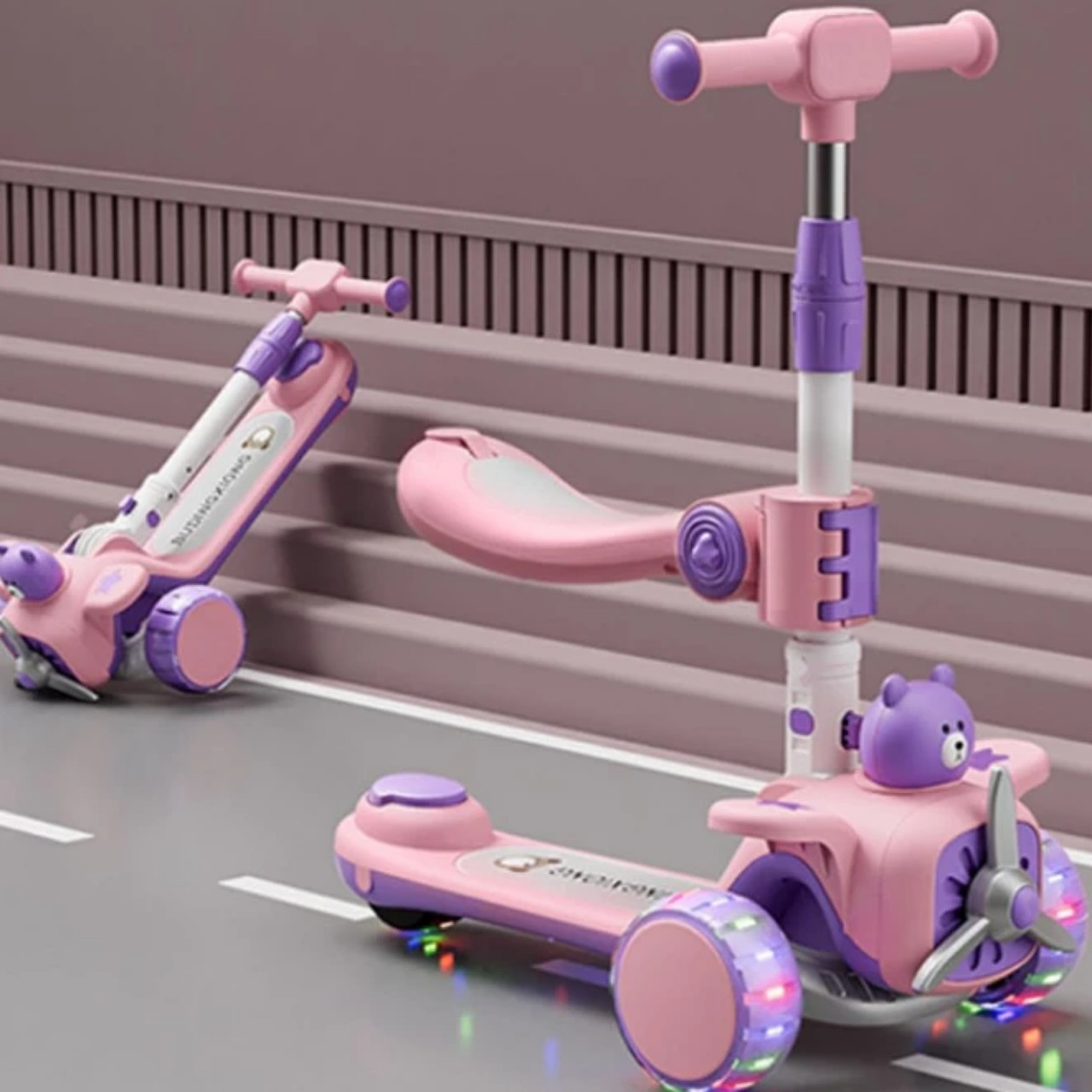 Xe Scooter, xe trượt cho bé từ 2-8 tuổi Có Nhạc Và Đèn Phát Sáng hàng cao cấp