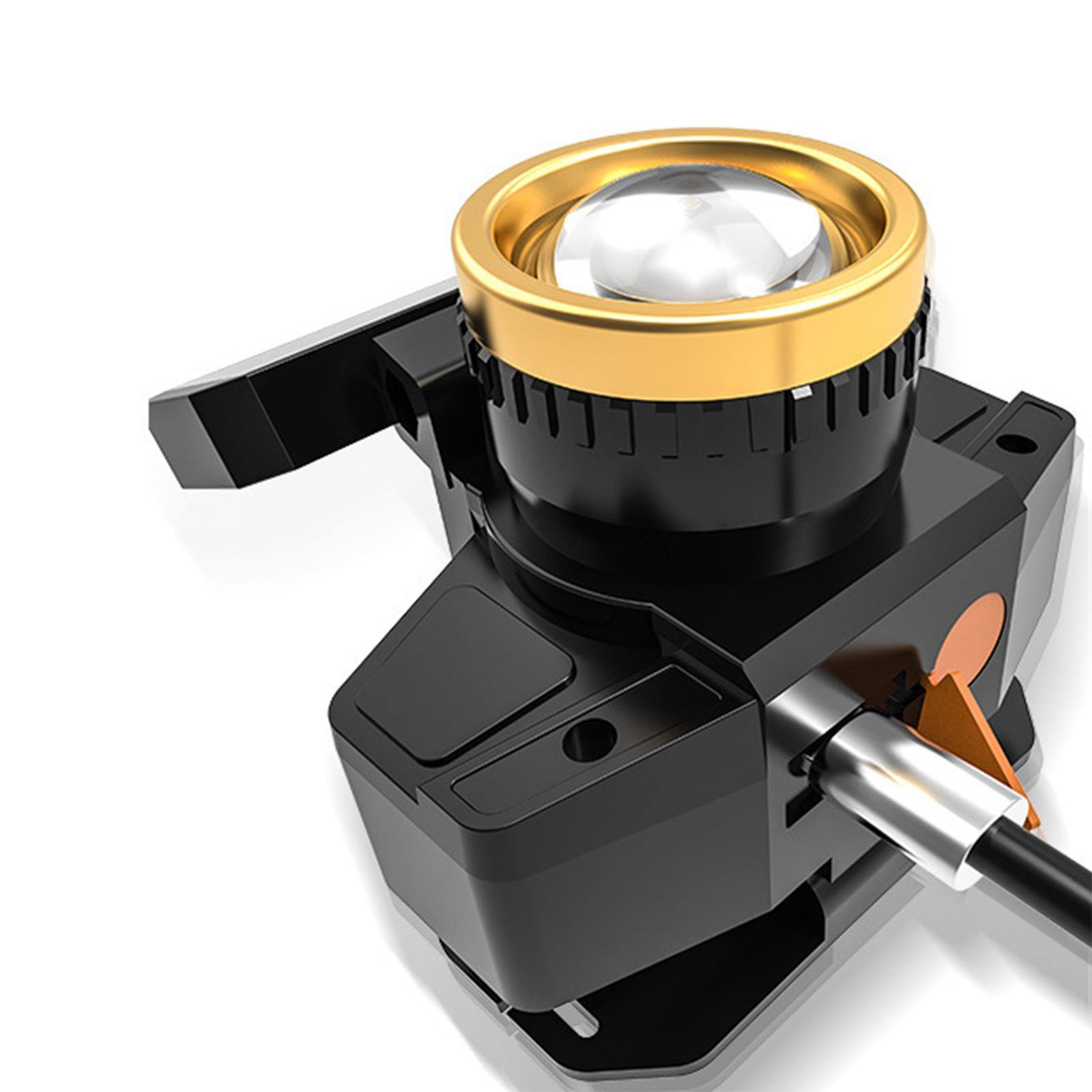 LED Headlamp Head Light USB Waterproof Head Torch for Fishing Emergency Running Jogging