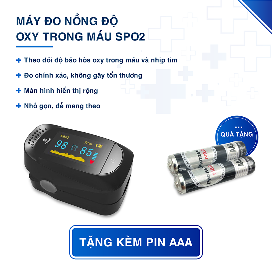 Máy đo nồng độ Oxy máu,  nhịp tim SPO2 Chido - Công Nghệ Nhật Bản