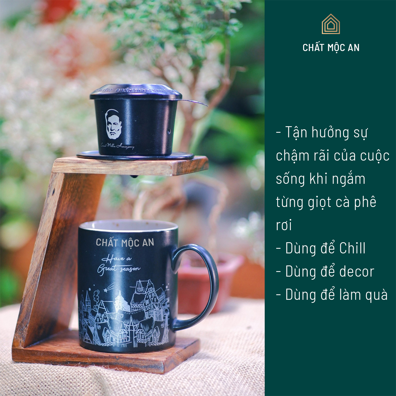 Giá Đỡ Phin Pha Cà Phê Bằng Gỗ Tự Nhiên