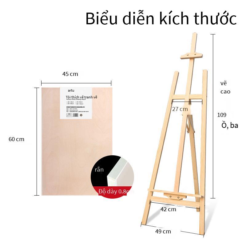 Ưu đãi đặc biệt 1,45 mét bằng gỗ thông giá vẽ đen trắng bảng vẽ phác thảo phác thảo giá vẽ gỗ đặc bảng vẽ bằng gỗ giá vẽ bộ