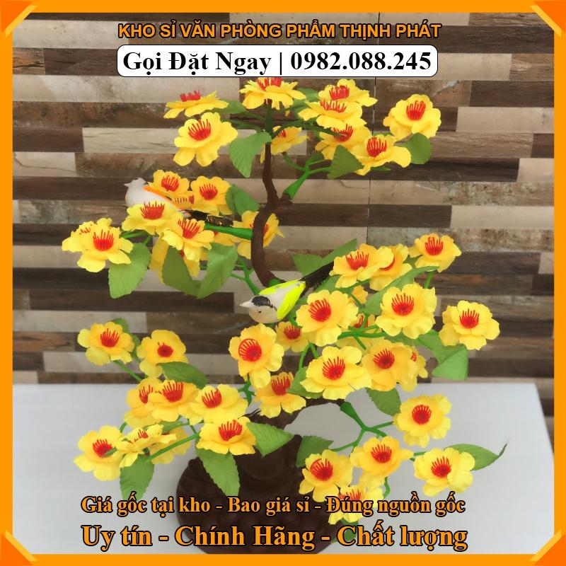 CÂY MAI ĐÀO GIẢ ĐỂ BÀN CỰC XINH - CAO 32CM