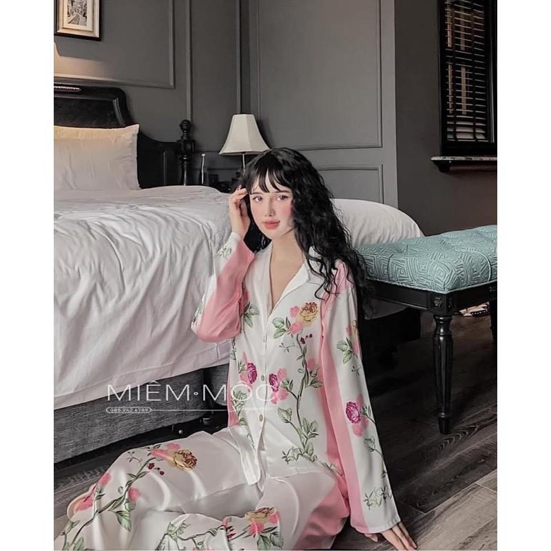 BỘ PIJAMA DÀI HOA XINH CAO CẤP
