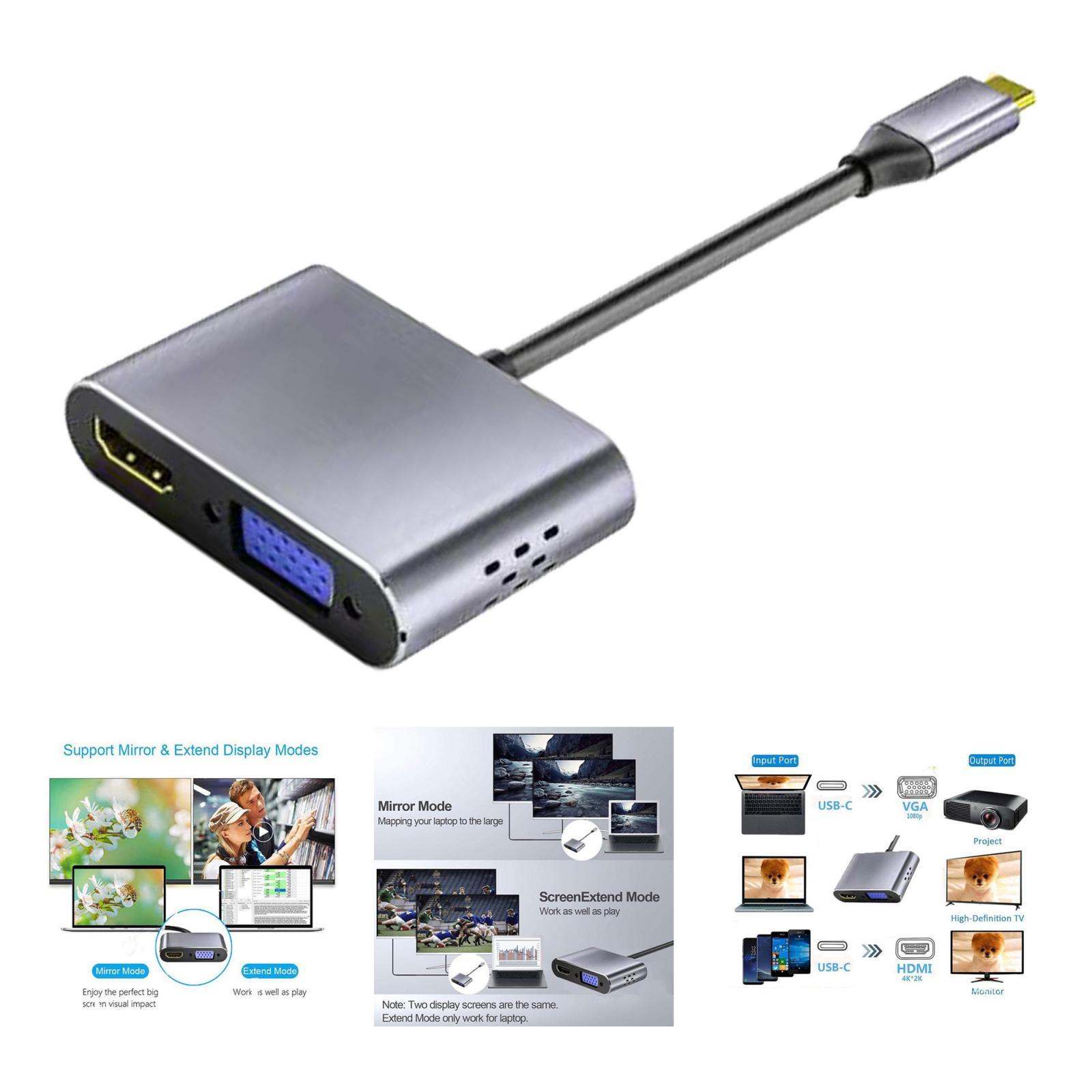 New Type-C Hub Dock USB 3.0 VGA Adapter Expansion Splitter for Macbook Pro