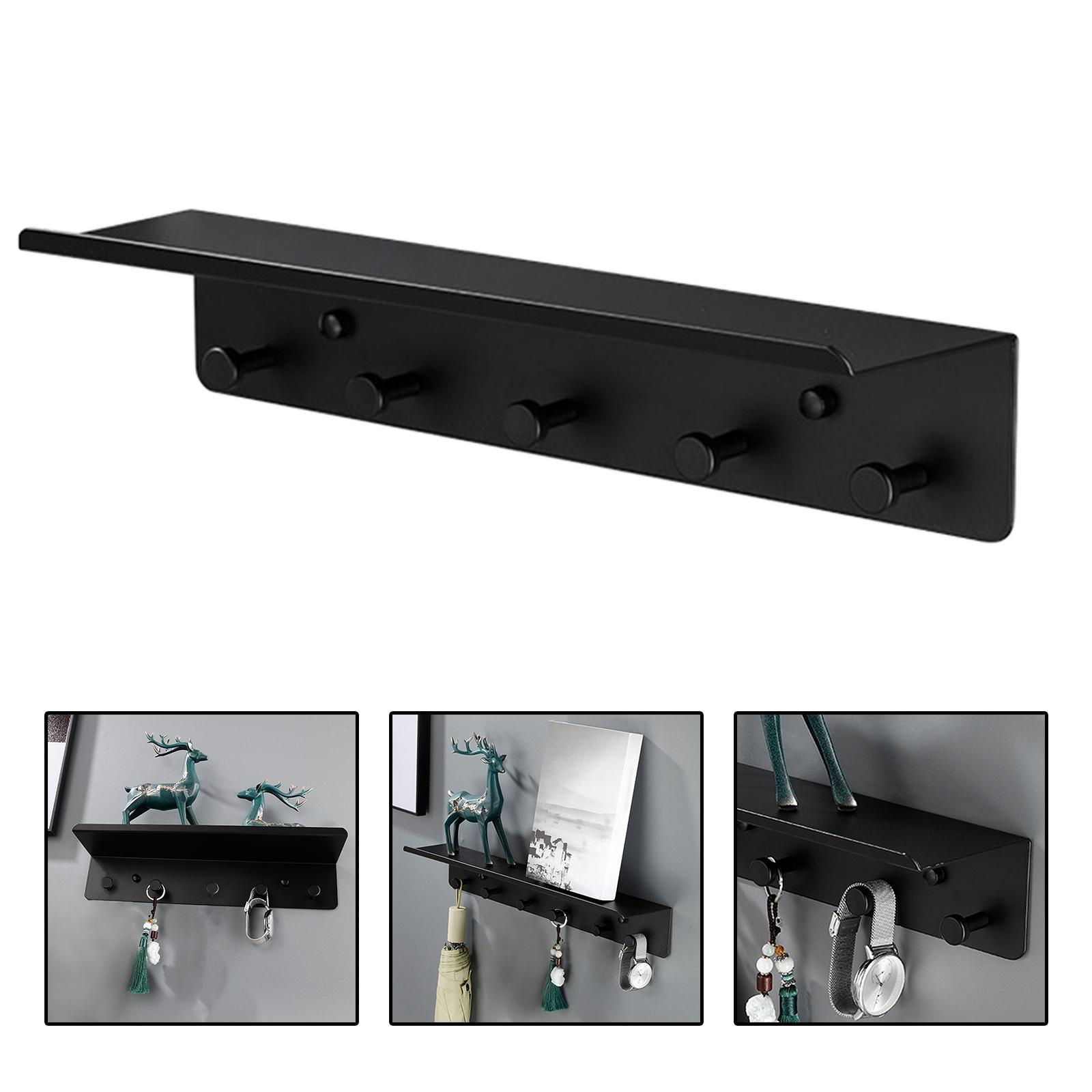 Wall Mail Holder with Key Hooks Key Hook Black