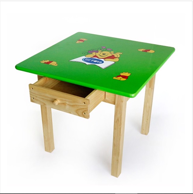 Bàn vuông có hộc kéo | Bàn ghế trẻ em bằng gỗ cho trẻ