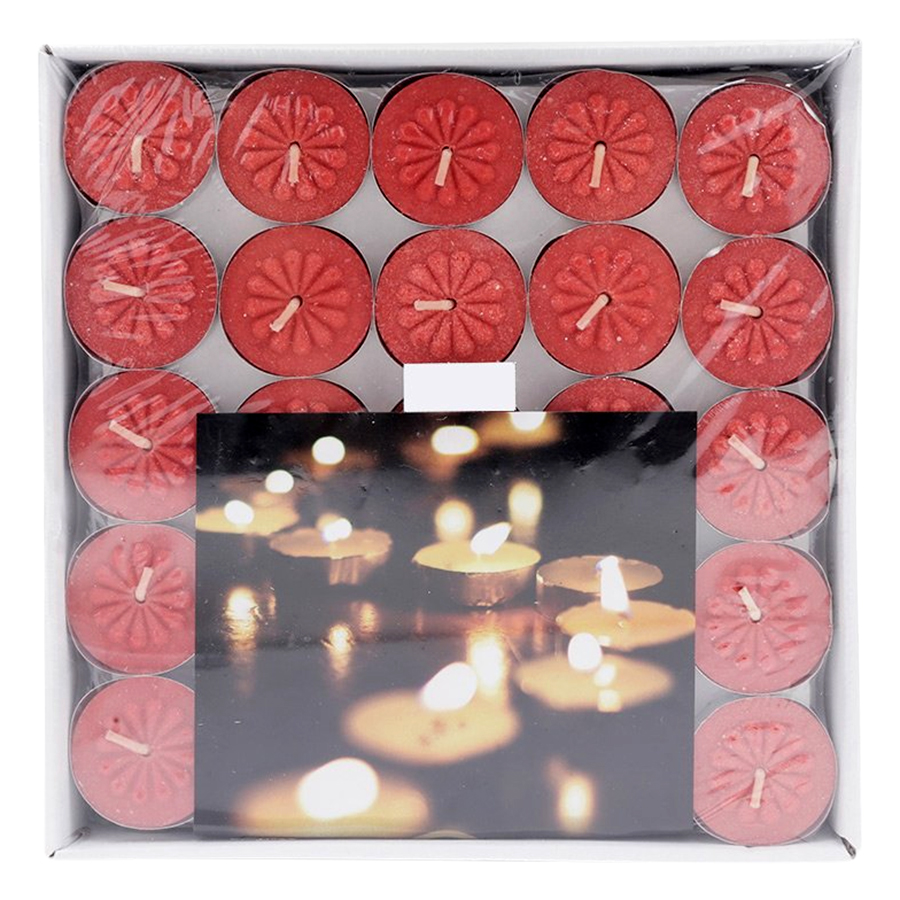 Hộp 100 Nến Tealight Bông Mai Nycandle FtraMart Candle (Đỏ)