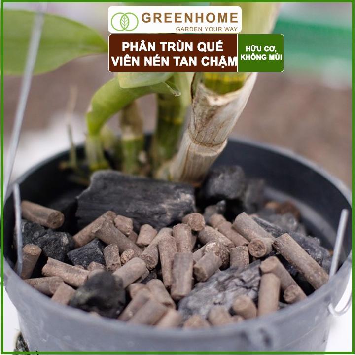 Phân Trùn Quế Viên Nén Sfarm 1kg- Phân trùn quế bón Lan, Hoa, Cây cảnh, Bonsai nguyên chất 100%