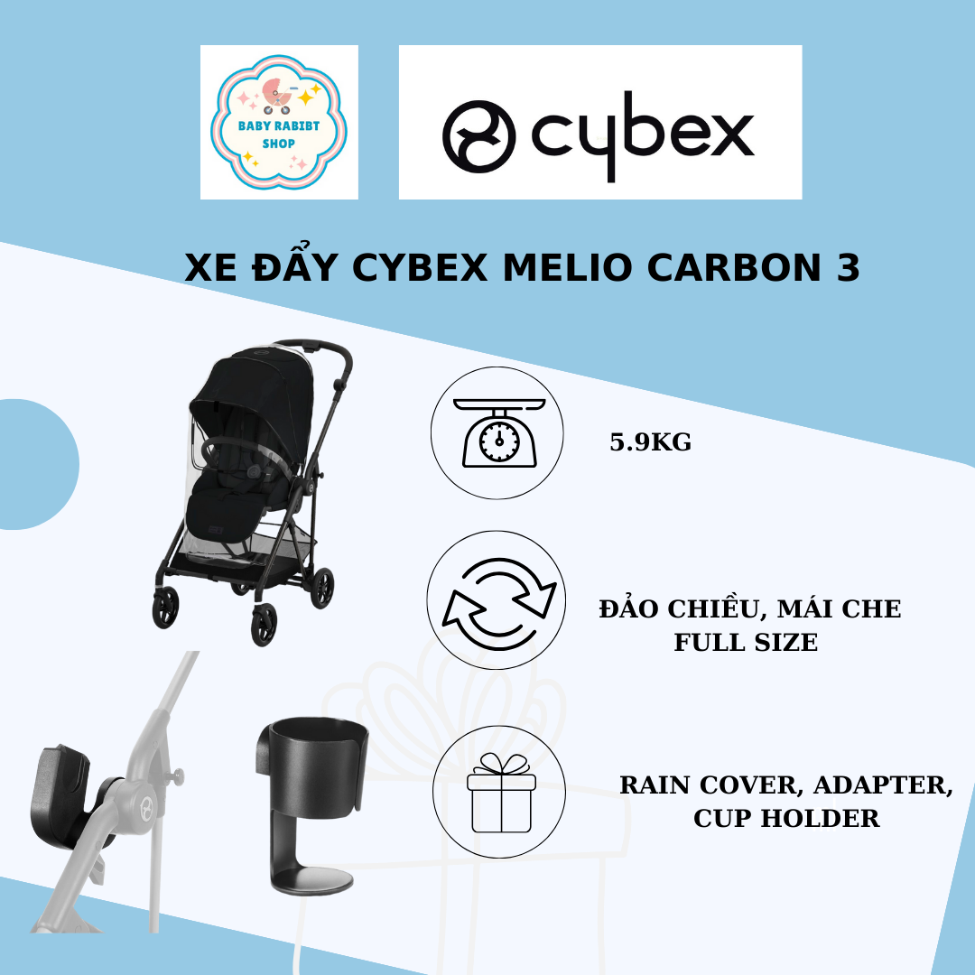 XE ĐẨY GẤP GỌN CYBEX MELIO 3 - Frame Carbon