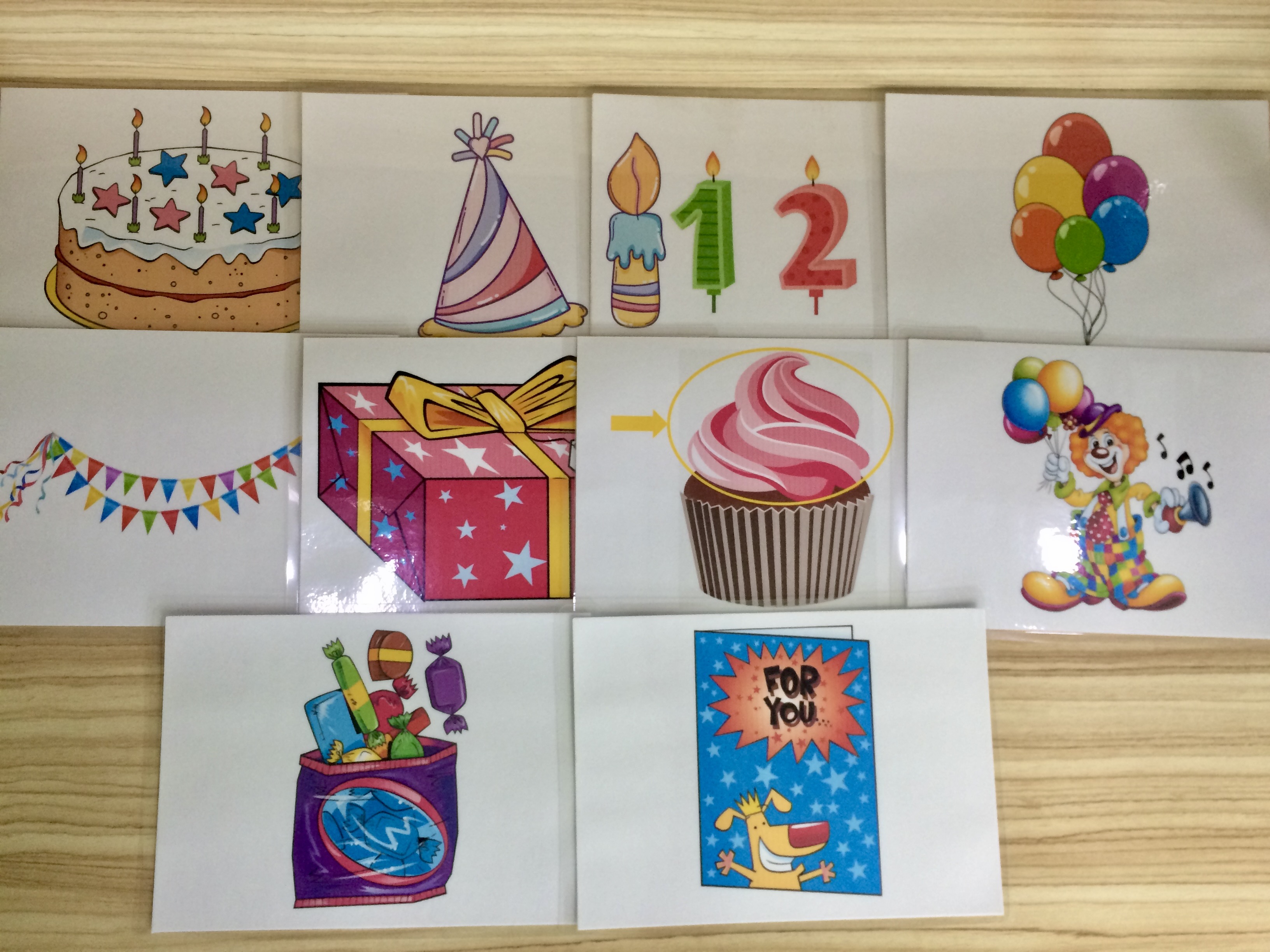 Holiday Flashcards - Set 1: Birthday Party - Thẻ học tiếng Anh chủ đề Các dịp lễ - Bộ 1: Sinh nhật - 10 cards