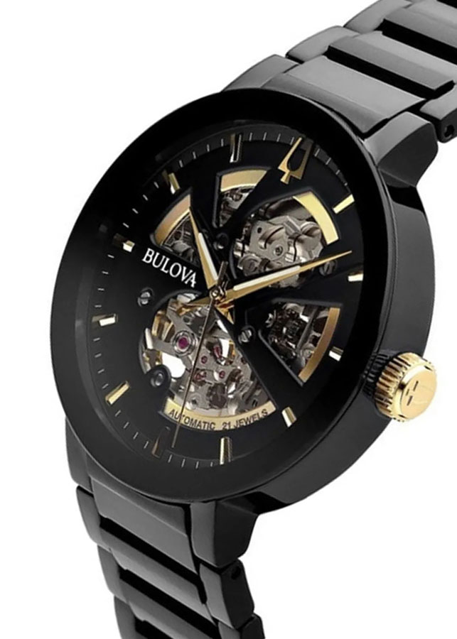 Đồng Hồ Nam Bulova Dây Thép Không Gỉ 98A203 - Mặt Đen